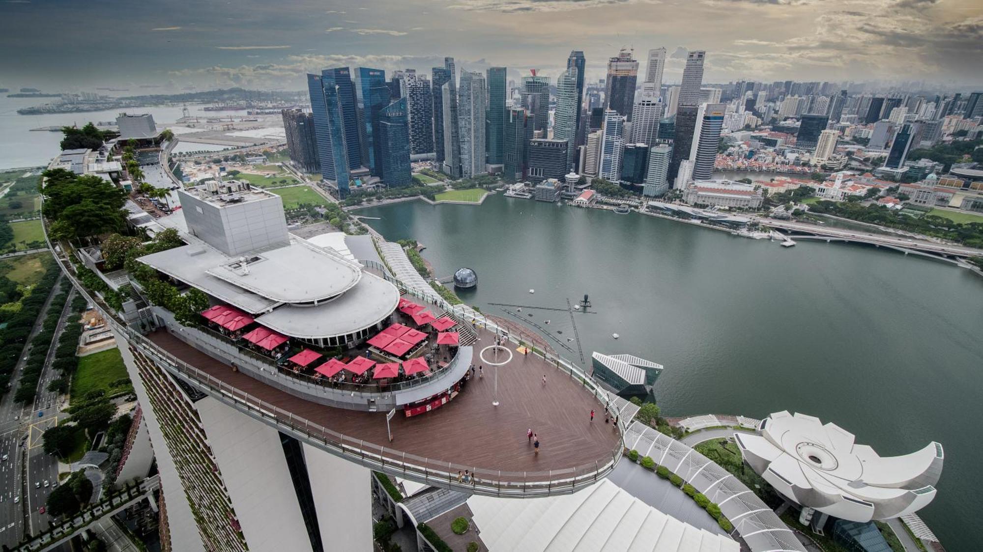 Marina Bay Sands Singapore Exterior foto Marina East skyline